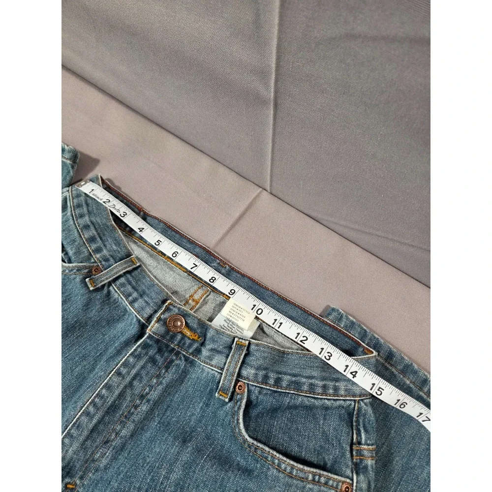 Eddie Bauer Jeans Womens 12 Tall Blue Denim Outdoor Durable Trails Pants